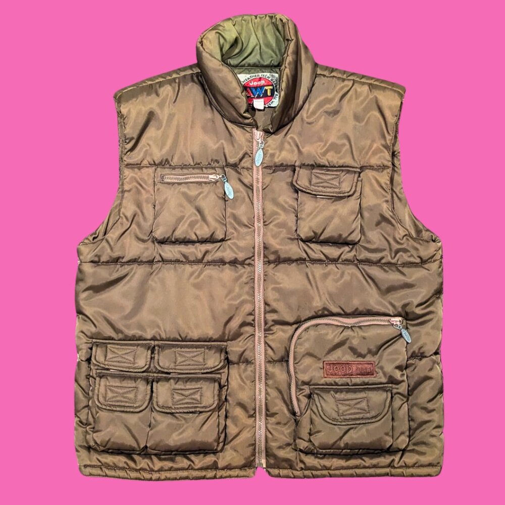 Vintage 1990's Jeep, Brown, Warm Vest/Jacket Size L for Men